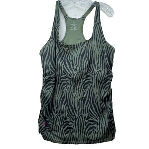 Ruby Ribbon Square Neck Sport Bra Tank Top Sz 46 Racerback‎ Built In Bra Olive
